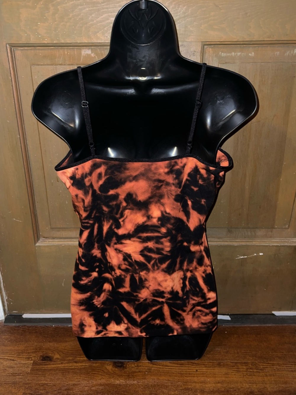 a.n.a Black and Orange Custom Acid Wash Tie-Dye Camisole Tank Top Size L - Picture 6 of 8